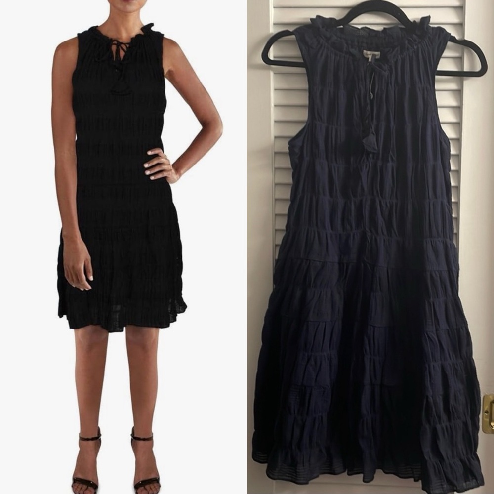 Max Studio NWT Tiered Navy Dress w/Keyhole Neckline.Size XS